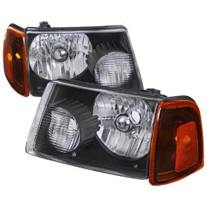 01-11 FORD RANGER BLACK EURO HEADLIGHT WITH CORNER Spec D Headlights + Corner Lights - Euro, Black Color