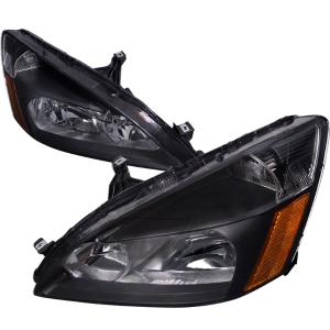 03-07 HONDA ACCORD CRYSTAL HOUSING HEADLIGHTS - BLACK Spec D Crystal Euro Headlights (Black)