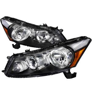 08-12 Honda Accord (4dr Sedan models only) Spec D Headlights - Euro, Black Color