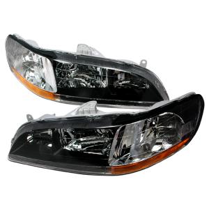 98-02 HONDA ACCORD CRYSTAL HOUSING HEADLIGHTS BLACK Spec D Crystal Euro Headlights (Black)