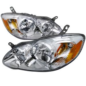 03-08 TOYOTA COROLLA EURO HEADLIGHTS CHROME HOUSING Spec D Euro Headlights (Chrome)