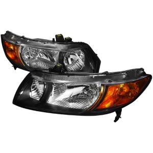 06-10 HONDA CIVIC EURO HEADLIGHTS BLACK HOUSING Spec D Euro Headlights (Black)