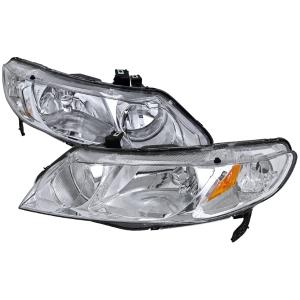 06-11 HONDA CIVIC EURO HEADLIGHTS CHROME HOUSING Spec D Euro Headlights (Chrome)