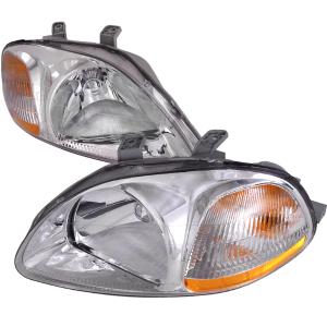 96-98 HONDA CIVIC CRYSTAL HOUSING HEADLIGHTS CHROME Spec D Crystal Euro Headlights (Chrome)