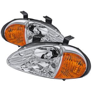 93-97 HONDA DEL SOL EURO HEADLIGHTS CHROME HOUSING Spec D Headlights - Euro, Chrome Color