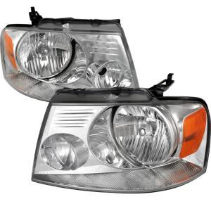 04-08 FORD F150 CRYSTAL HOUSING HEADLIGHTS CHROME Spec D Crystal Euro Headlights (Chrome)