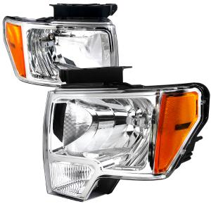 09-14 Ford F-150 (Will not fit factory xenon style headlight models) Spec D Euro Headlights (Chrome)