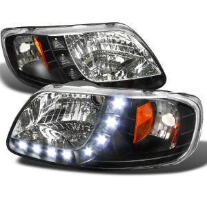 97-03 FORD F-150 1 PIECE DESIGN LED HEADLIGHTS Spec D LED Euro One-Piece Headlight 