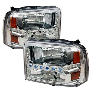 99-04 FORD F250 CRYSTAL HOUSING HEADLIGHTS CHROME Spec D Crystal Euro Headlights (Chrome)