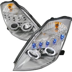 03-05 NISSAN 350Z PROJECTOR HEADLIGHTS CHROME HOUSING Spec D Projector Headlights (Chrome)