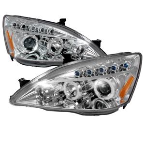 03-07 HONDA ACCORD HALO LED PROJECTOR CHROME Spec D LED Halo Projector Headlights (Chrome)