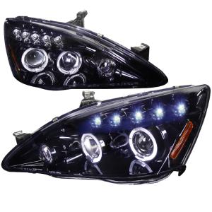 03-07 HONDA ACCORD SMOKED LENS GLOSS BLACK HOUSING PROJECTOR HEADLIGHTS Spec D Projector Headlights (Glossed Black/Smoke)