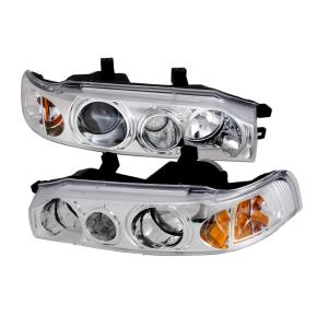 90-93 HONDA ACCORD PROJECTOR HEADLIGHTS CHROME Spec D Projector Headlights (Chrome)