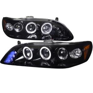 98-02 HONDA ACCORD SMOKED LENS GLOSS BLACK HOUSING PROJECTOR HEADLIGHTS Spec D Projector Headlights (Glossed Black/Smoke)