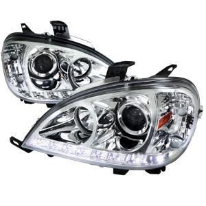 02-05 MERCEDES W163 ML PROJECTOR HEADLIGHTS CHROME Spec D Projector Headlights, Chrome Color