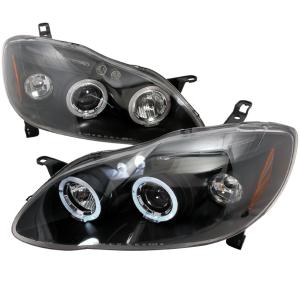 03-08 TOYOTA COROLLA HALO LED PROJECTOR BLACK Spec D LED Halo Projector Headlights (Black)