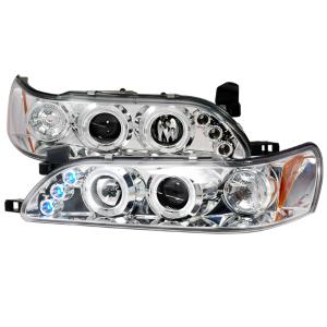 93-97 TOYOTA COROLLA HALO LED PROJECTOR CHROME Spec D LED Halo Projector Headlights (Chrome)