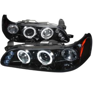 93-97 TOYOTA COROLLA HALO PROJECTOR HEADLIGHT GLOSS BLACK HOUSING SMOKE LENS Spec D Halo Projector Headlights (Glossed Black/Smoke)