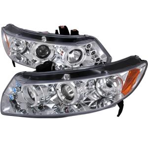 06-11 HONDA CIVIC HALO LED PROJECTOR CHROME Spec D LED Halo Projector Headlights (Chrome)