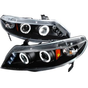 06-11 HONDA CIVIC HALO LED PROJECTOR BLACK Spec D LED Halo Projector Headlights (Black)