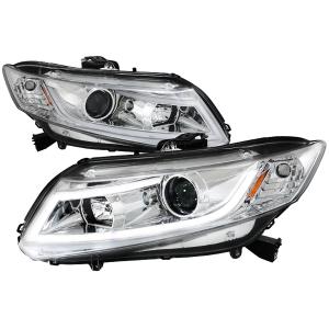 12-15 Honda Civic (4dr Sedan models only), 42717 Honda Civic (2dr Coupe models only) Spec D R8 Style LED Projector Headlights (Chrome)