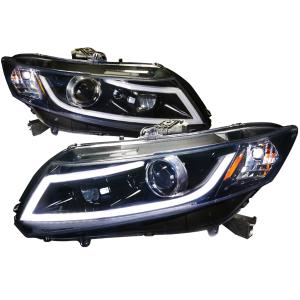 12-15 Honda Civic (R8 Style Led Projector Headlight Gloss Black Housing Smoke Lens) Spec D R8 Style LED Projector Headlights (Glossed Black/Smoke)