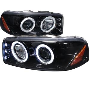 00-06 GMC Yukon HALO PROJECTOR HEADLIGHT GLOSS BLACK HOUSING SMOKE LENS Spec D Halo Projector Headlights (Glossed Black/Smoke)