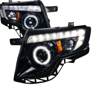 07-10 FORD EDGE SMOKED LENS GLOSS BLACK HOUSING PROJECTOR HEADLIGHTS Spec D Projector Headlights (Glossed Black/Smoke)