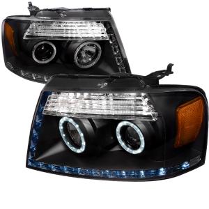 04-08 FORD F150 04-08 FORD F150 R8 PROJECTOR HEADLIGHT Spec D R8 Style Projector Headlights (Black)