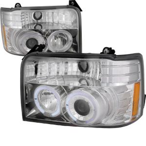 92-96 FORD F150 PROJECTOR HEADLIGHTS CHROME HOUSING Spec D Projector Headlights 