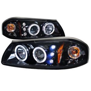 00-05 Chevrolet IMPALA HALO PROJECTOR HEADLIGHT GLOSS BLACK HOUSING SMOKE LENS Spec D Halo Projector Headlights (Glossed Black/Smoke)