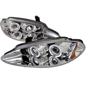 98-04 DODGE INTREPID R8 STYLE HALO LED PROJECTOR CHROME Spec D R8 Style LED Halo Projector Headlights (Chrome)