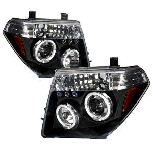 05-08 NISSAN PATHFINDER HALO LED PROJECTOR BLACK, 05-08 NISSAN FRONTIER HALO LED PROJECTOR BLACK Spec D LED Halo Projector Headlights (Black)