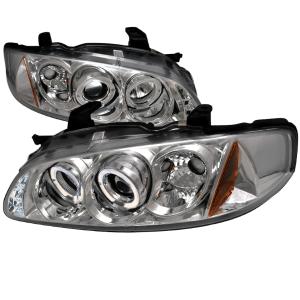 00-03 NISSAN SENTRA HALO LED PROJECTOR CHROME Spec D LED Halo Projector Headlights (Chrome)