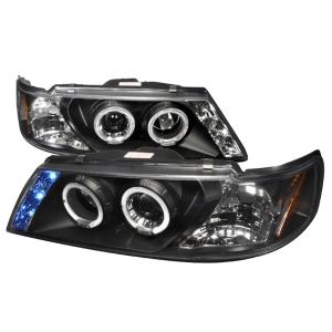 95-99 NISSAN SENTRA HALO LED PROJECTOR BLACK Spec D LED Halo Projector Headlights (Black)