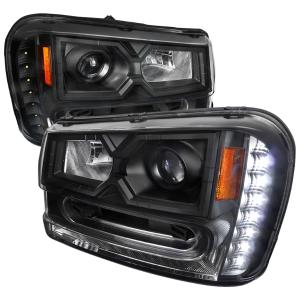 02-09 Chevrolet TRAILBLAZER PROJECTOR HEADLIGHT BLACK HOUSING Spec D Projector Headlights - LED, Black Color