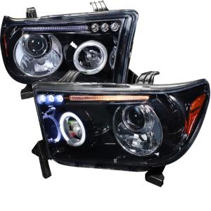 07-11 TOYOTA TUNDRA SMOKED LENS GLOSS BLACK HOUSING PROJECTOR HEADLIGHTS Spec D Projector Headlights (Glossed Black/Smoke)