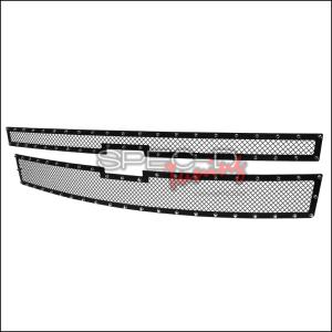 2014-2015 Chevy Silverado 1500 Models Only (Do Not Fit For Z71 And High Country Models) Spec D 2pc Rivet Style Upper Front Hood Grille Insert