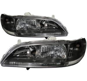 98-02 HONDA ACCORD CRYSTAL HOUSING HEADLIGHTS BLACK Spec D Crystal Euro Headlights (Black)