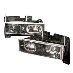 88-98 Chevrolet C10 CRYSTAL HOUSING HEADLIGHTS CHROME Spec D Crystal Halo Headlights (Chrome)