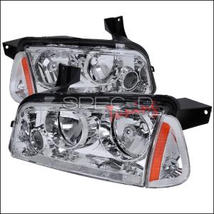 2006-2010 Dodge Charger Models With Factory Halogen Headlights Only (Do Not Fit With Factory Xenon Headlight Models) Spec D Chrome Headlights