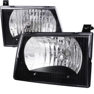 92-06 FORD ECONOLINE EURO HEADLIGHT BLACK HOUSING Spec D Euro Headlights (Black)