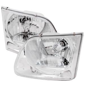 97-02 FORD EXPEDITION CRYSTAL HOUSING HEADLIGHTS CHROME, 97-03 FORD F150 CRYSTAL HOUSING HEADLIGHTS CHROME Spec D Crystal Euro Headlights (Chrome)