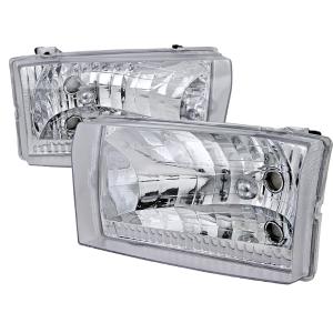 99-04 FORD F350 EURO HEADLIGHT CHROME, 99-04 FORD F250 EURO HEADLIGHT CHROME Spec D Euro Headlights (Chrome)