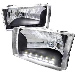 99-04 FORD F250 LED HEADLIGHT BLACK HOUSING Spec D LED Euro Headlights (Black)