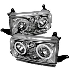 91-97 TOYOTA LAND CRUISER CRYSTAL HOUSING HEADLIGHTS CHROME WITH HALO Spec D Crystal Halo Euro Headlights (Chrome)