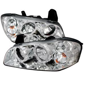 02-03 NISSAN MAXIMA CRYSTAL HOUSING HEADLIGHTS CHROME WITH HALO Spec D Crystal Halo Euro Headlights (Chrome)