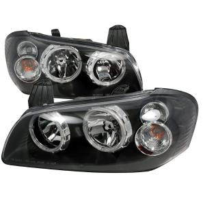 02-03 NISSAN MAXIMA CRYSTAL HOUSING HEADLIGHTS BLACK WITH HALO Spec D Crystal Halo Euro Headlights (Black)