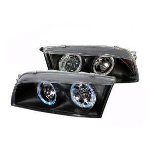 97-01 MITSUBISHI MIRAGE CRYSTAL HOUSING HEADLIGHTS BLACK Spec D Crystal Euro Headlights (Black)