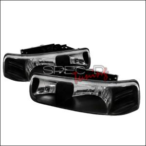 1999-2002 Chevy Silverado Models Only, 2000-2006 Chevy Tahoe Models Only, 2000-2006 Chevy Suburban Models Only Spec D Black Euro Headlights